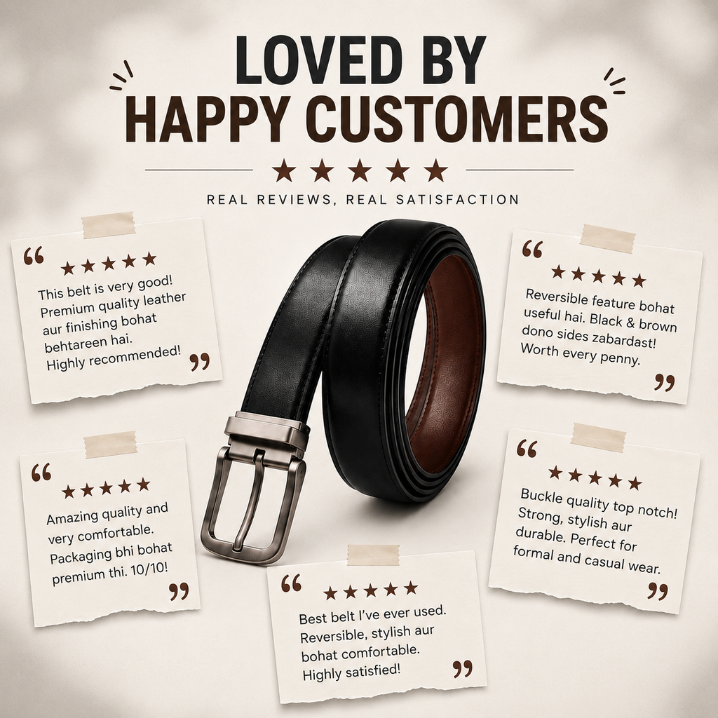 2 In 1 Reversible Leather Belt